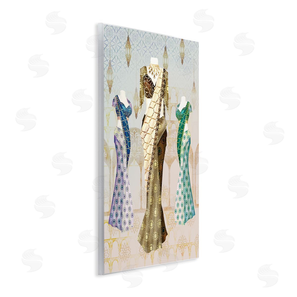 Ziwei Li Eastern Glam Fashion on Geometric Arabesque Background