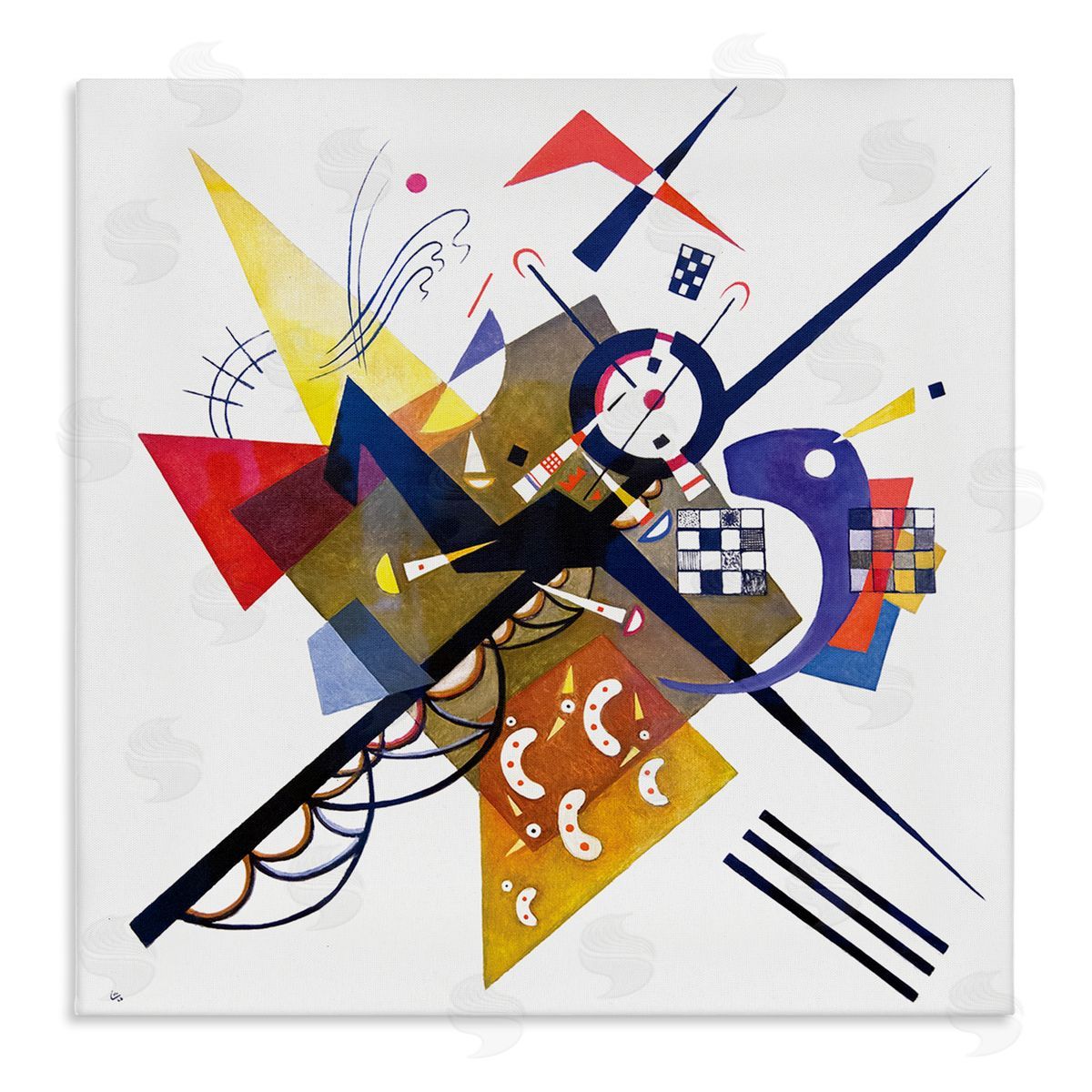 Wassily Kandinsky Traditional Abstract Painting Playful Shapes  Patterns Stretched Canvas Wall Art Print