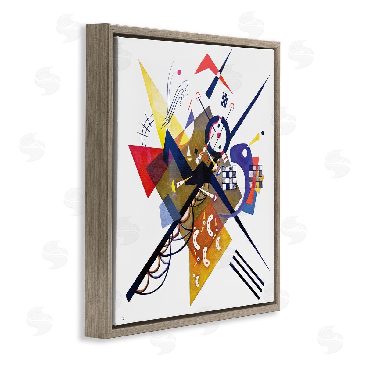 Wassily Kandinsky Traditional Abstract Painting Playful Shapes  Patterns Brown Floating Frame Canvas Wall Art Print