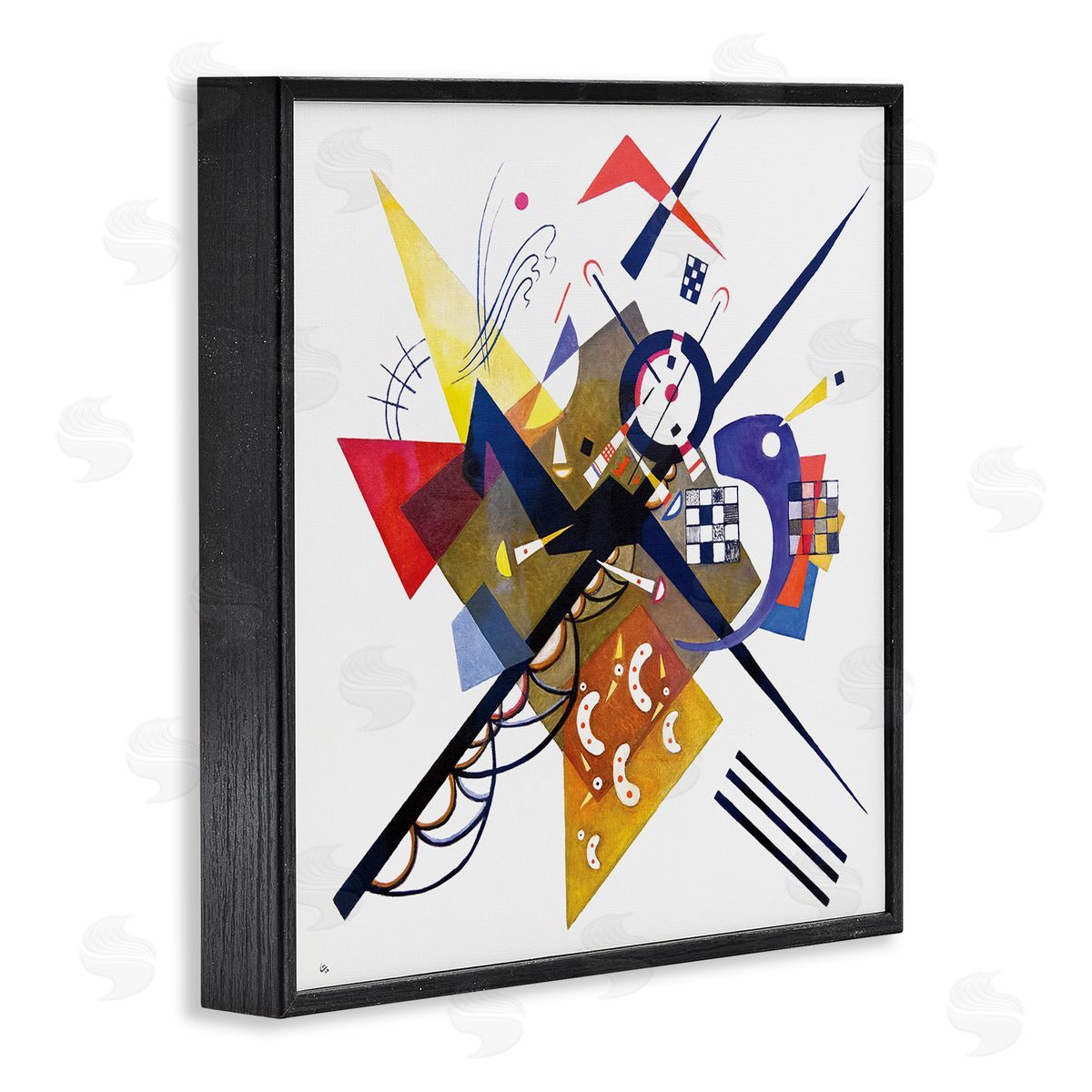 Wassily Kandinsky Traditional Abstract Painting Playful Shapes  Patterns Black Framed Glicee Wall Art Print