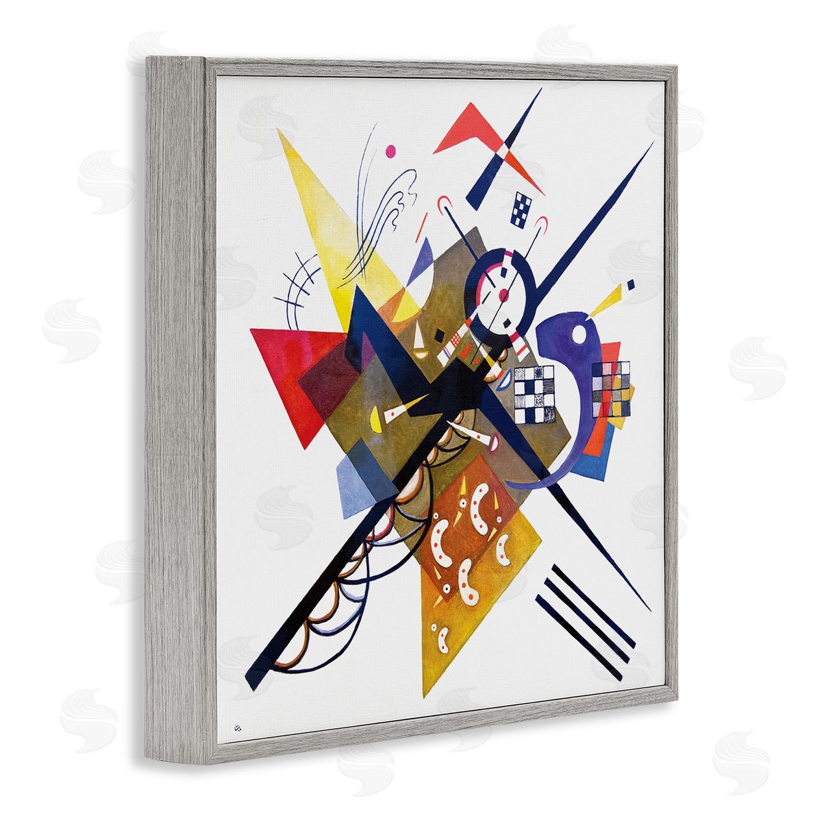 Wassily Kandinsky Traditional Abstract Painting Playful Shapes  Patterns Gray Framed Glicee Wall Art Print