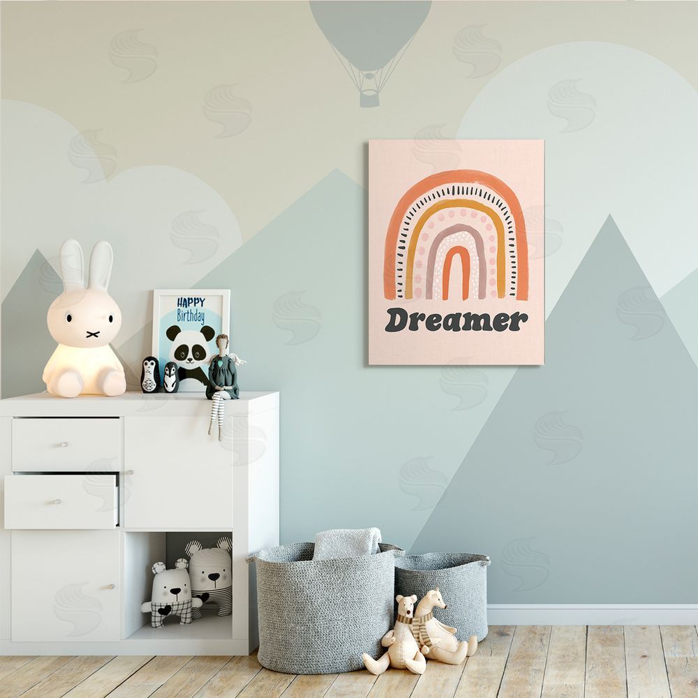 Lisa Barlow Dreamer Sentiment Whimsical Orange Pink Rainbow 