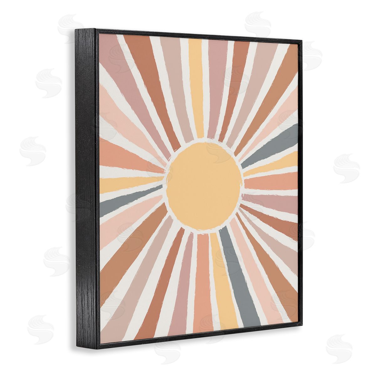 Southwestern Desert Sun Rays Black Frame Print Wall Art, Home Decor by Lisa Whitebutton