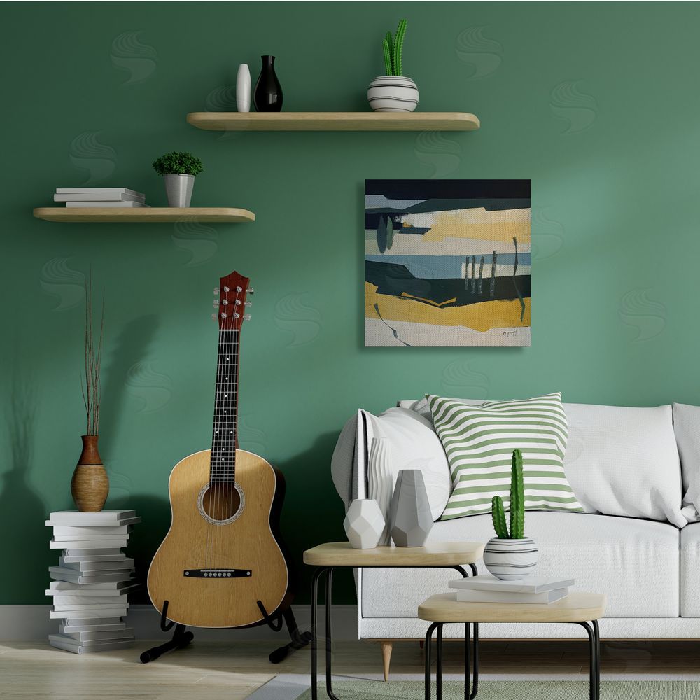 Fanou Montel Sometimes Obvious Montel Abstract Landscape Lake Canvas Wall Art in Room