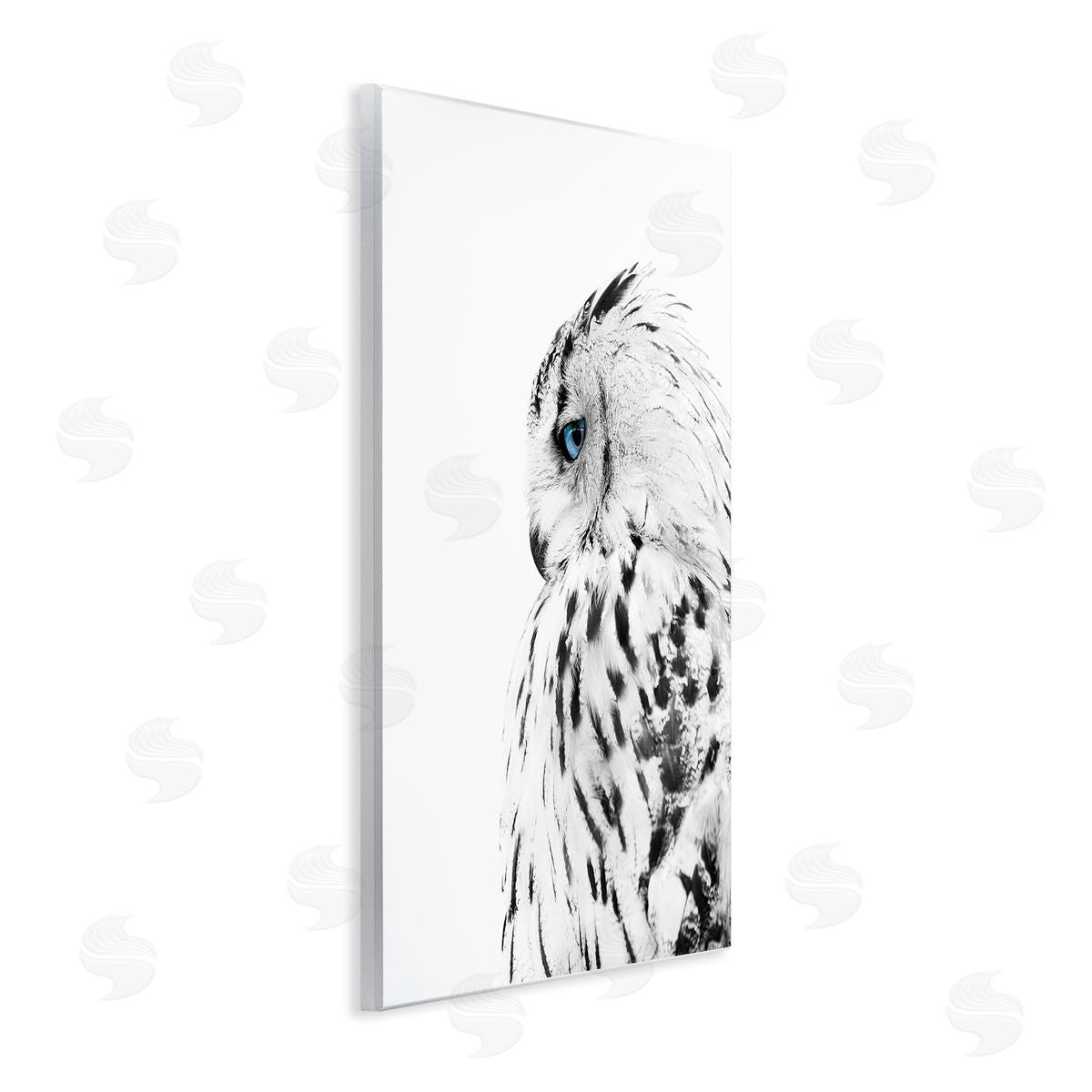 Snow Owl Peering Blue Eyes Wood Plaque Wall Art, Home Decor by Design Fabrikken