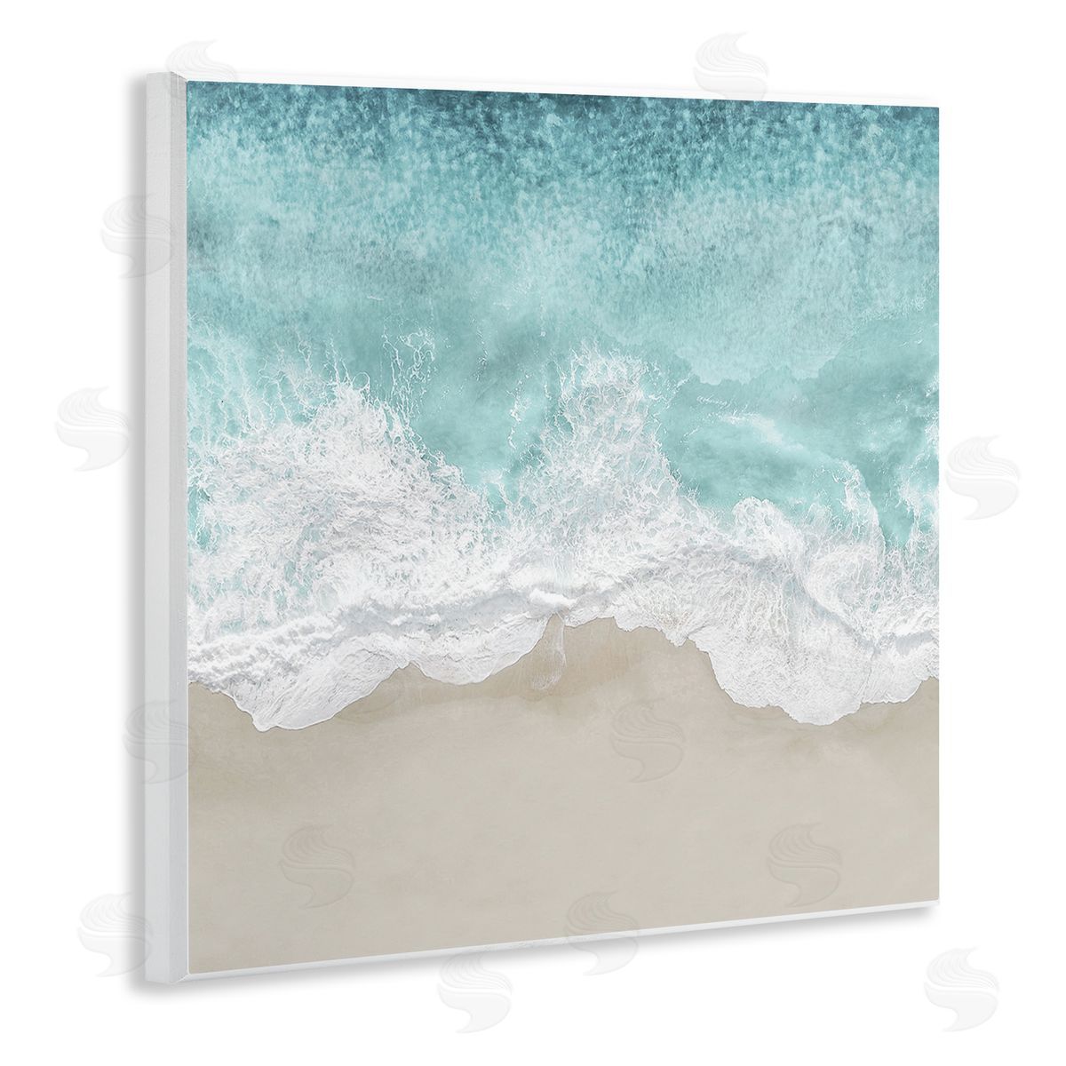 Sea Foam on Sandy Beach Wood Plaque Wall Art, Home Decor by Maggie Olsen
