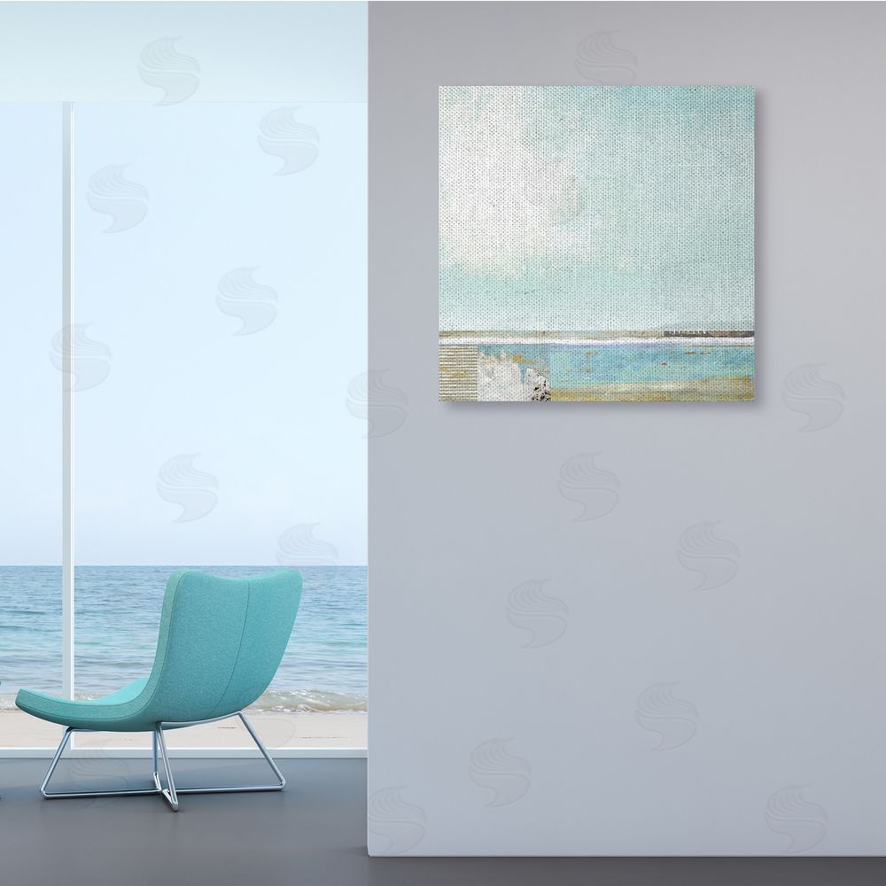 Suzanne Nicoll Ocean Boardwalk Abstraction Sunny Daytime Beach Canvas Wall Art in Room