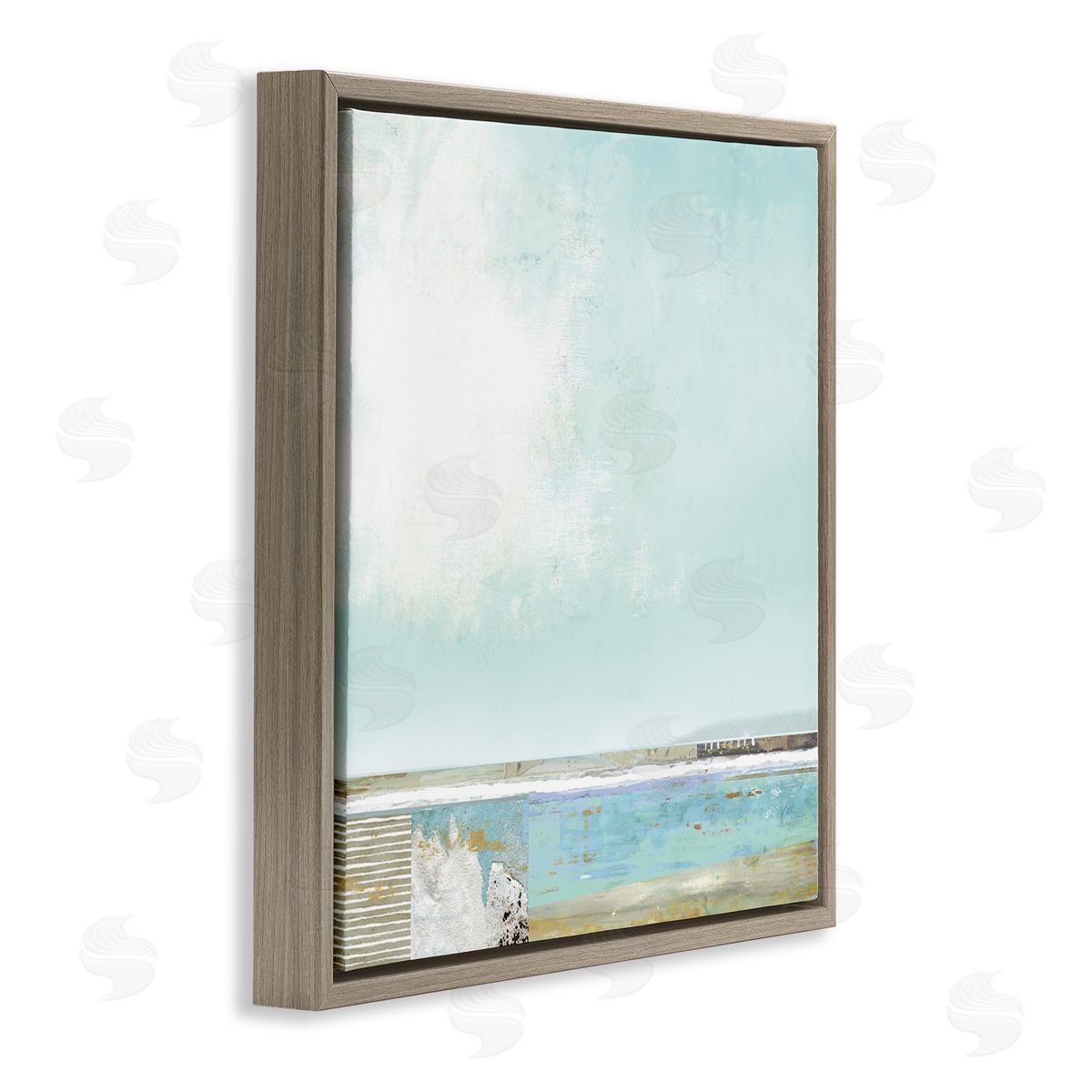 Suzanne Nicoll Ocean Boardwalk Abstraction Sunny Daytime Beach Brown Floating Frame Canvas Wall Art Print