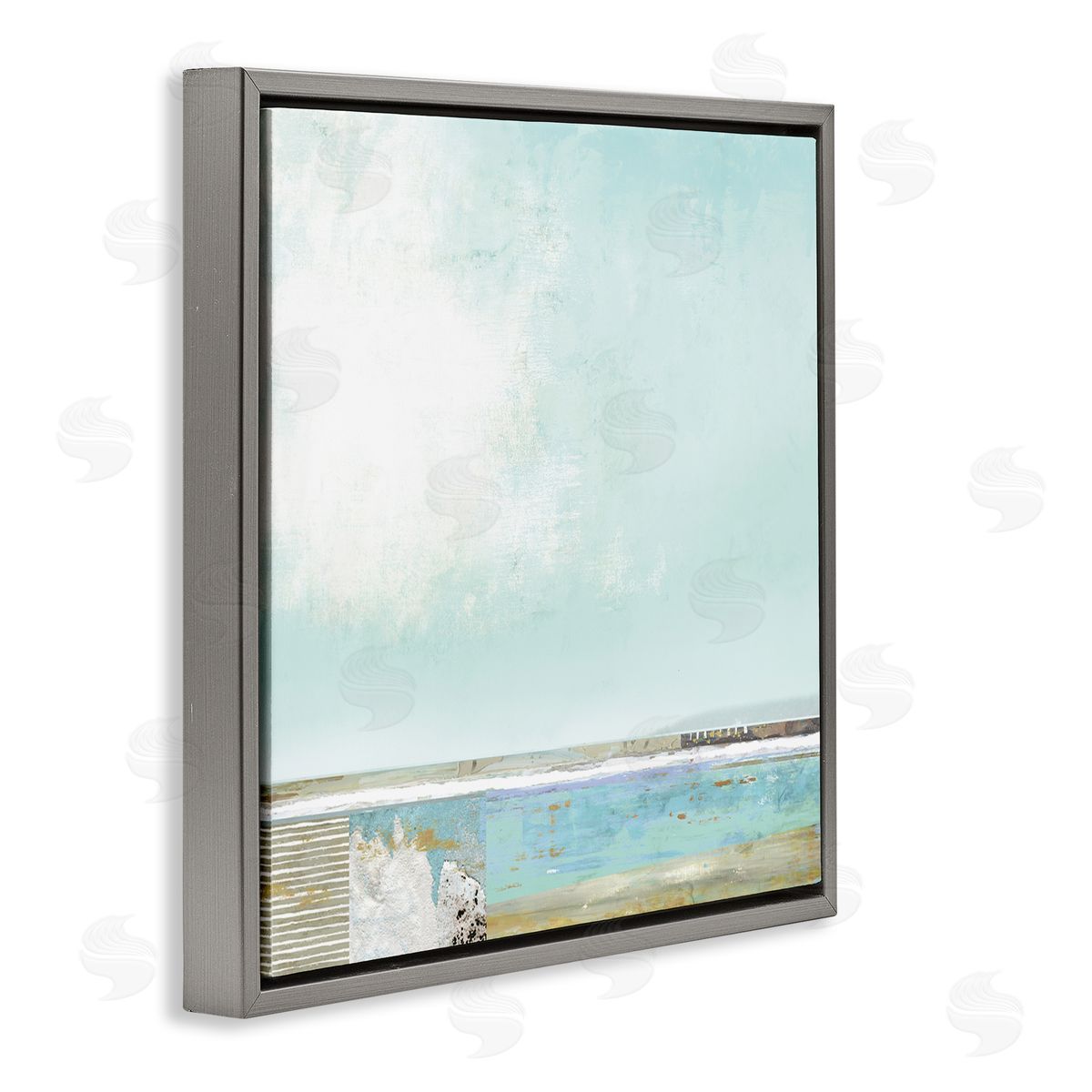 Suzanne Nicoll Ocean Boardwalk Abstraction Sunny Daytime Beach Gray Floating Frame Canvas Wall Art Print