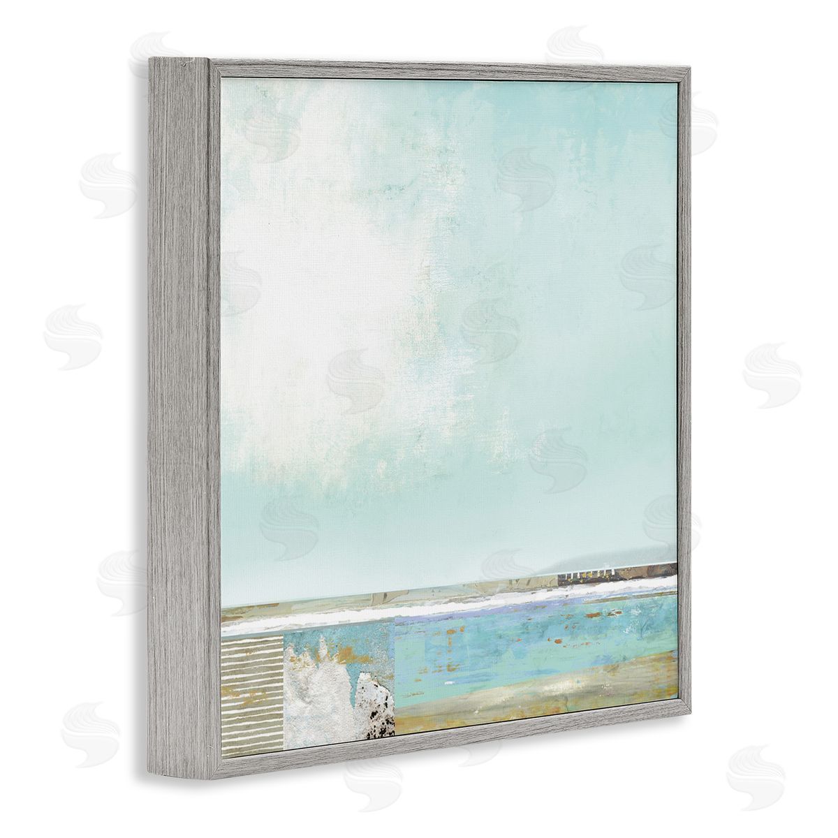 Suzanne Nicoll Ocean Boardwalk Abstraction Sunny Daytime Beach Gray Framed Glicee Wall Art Print