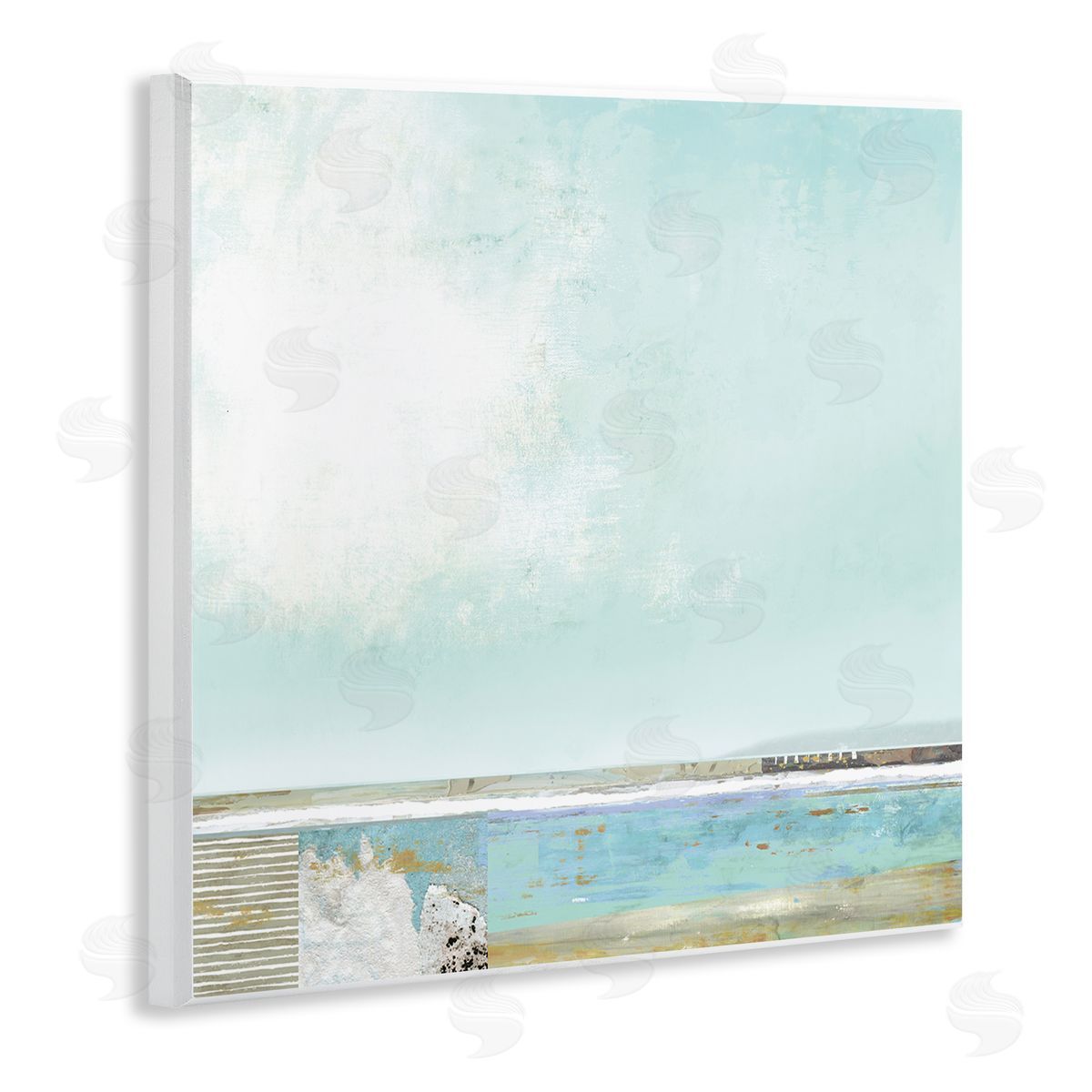 Suzanne Nicoll Ocean Boardwalk Abstraction Sunny Daytime Beach Wooden Wall Plaque Art Print