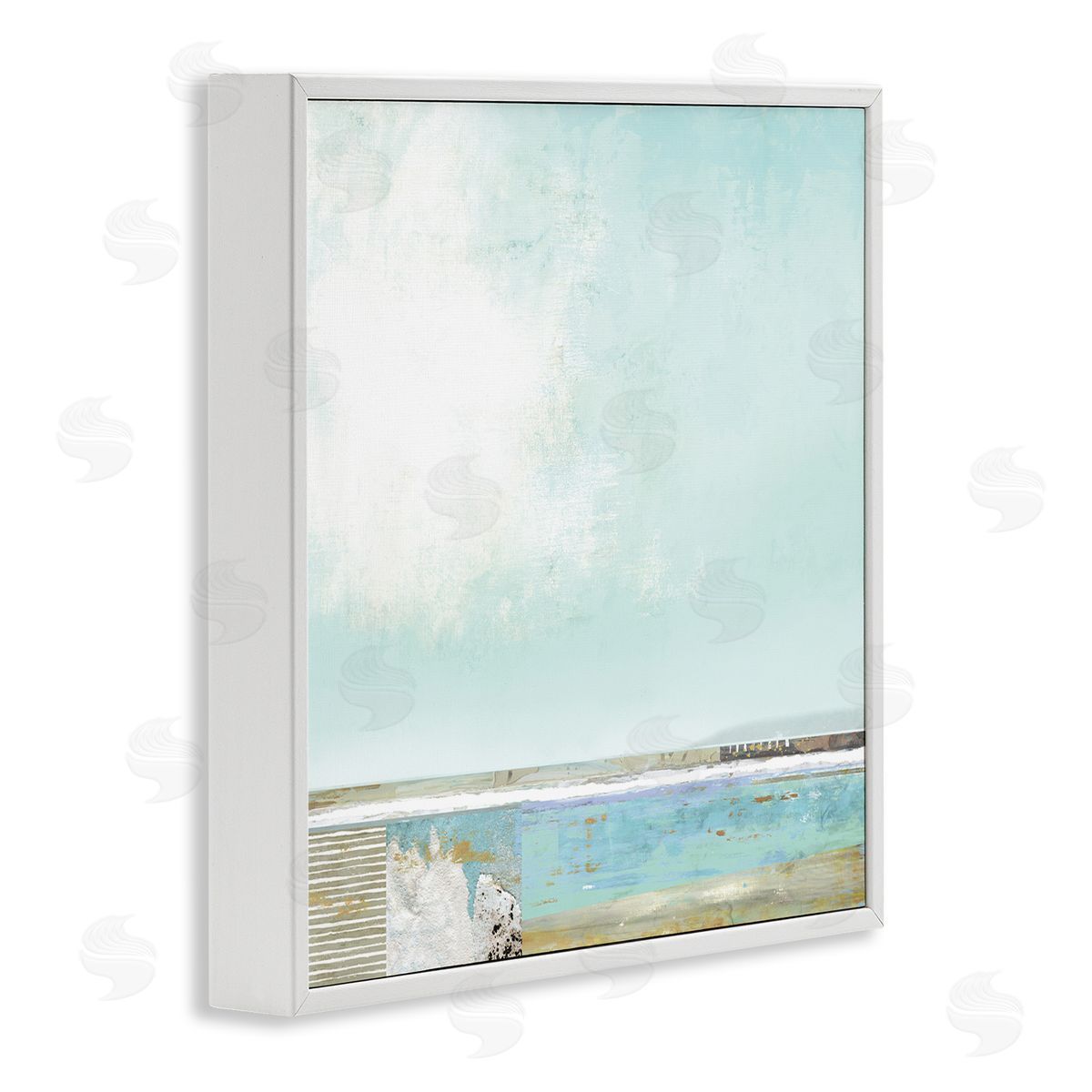 Suzanne Nicoll Ocean Boardwalk Abstraction Sunny Daytime Beach White Framed Glicee Wall Art Print