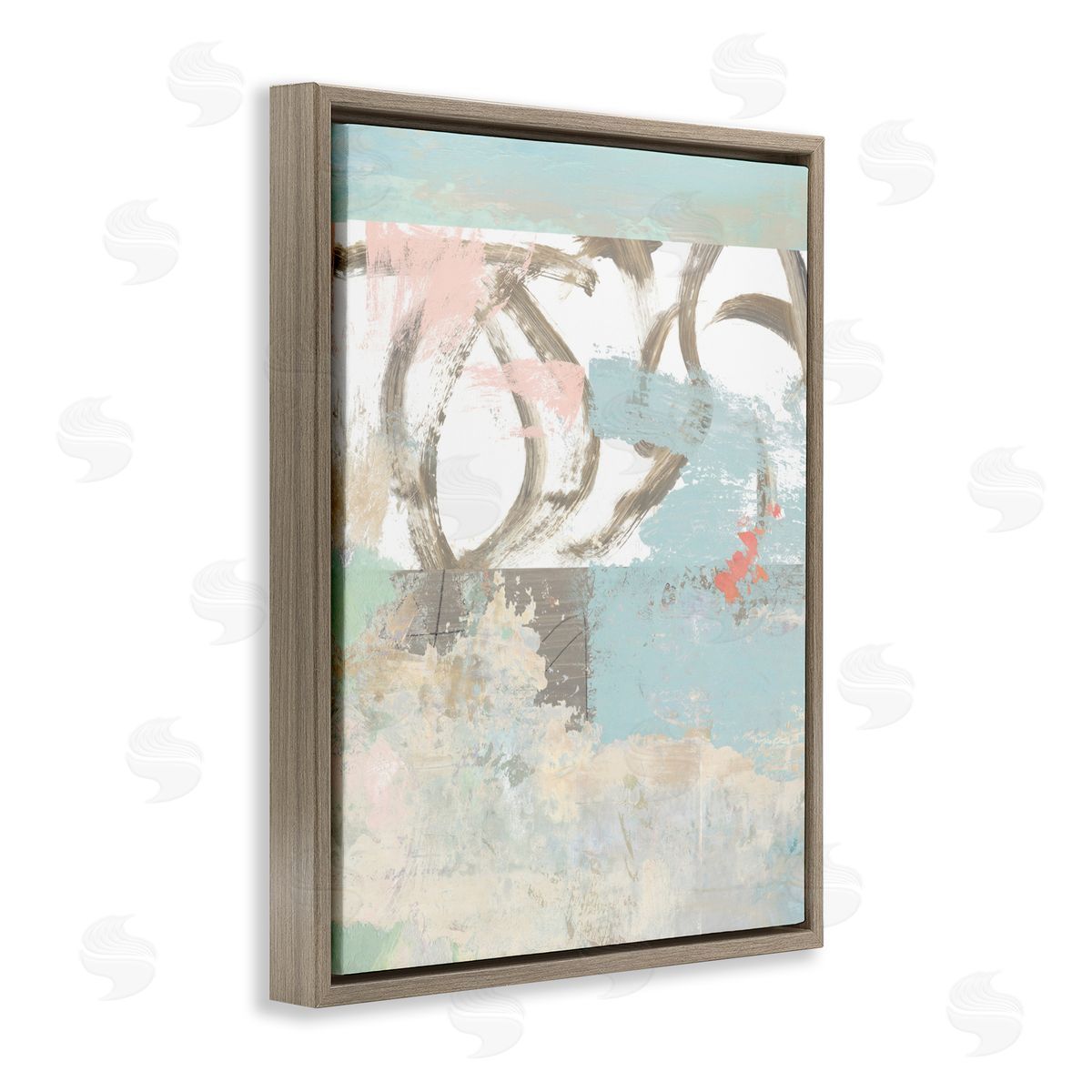 Suzanne Nicoll Messy Blue Paintbrush Strokes Over Abstract Shapes 