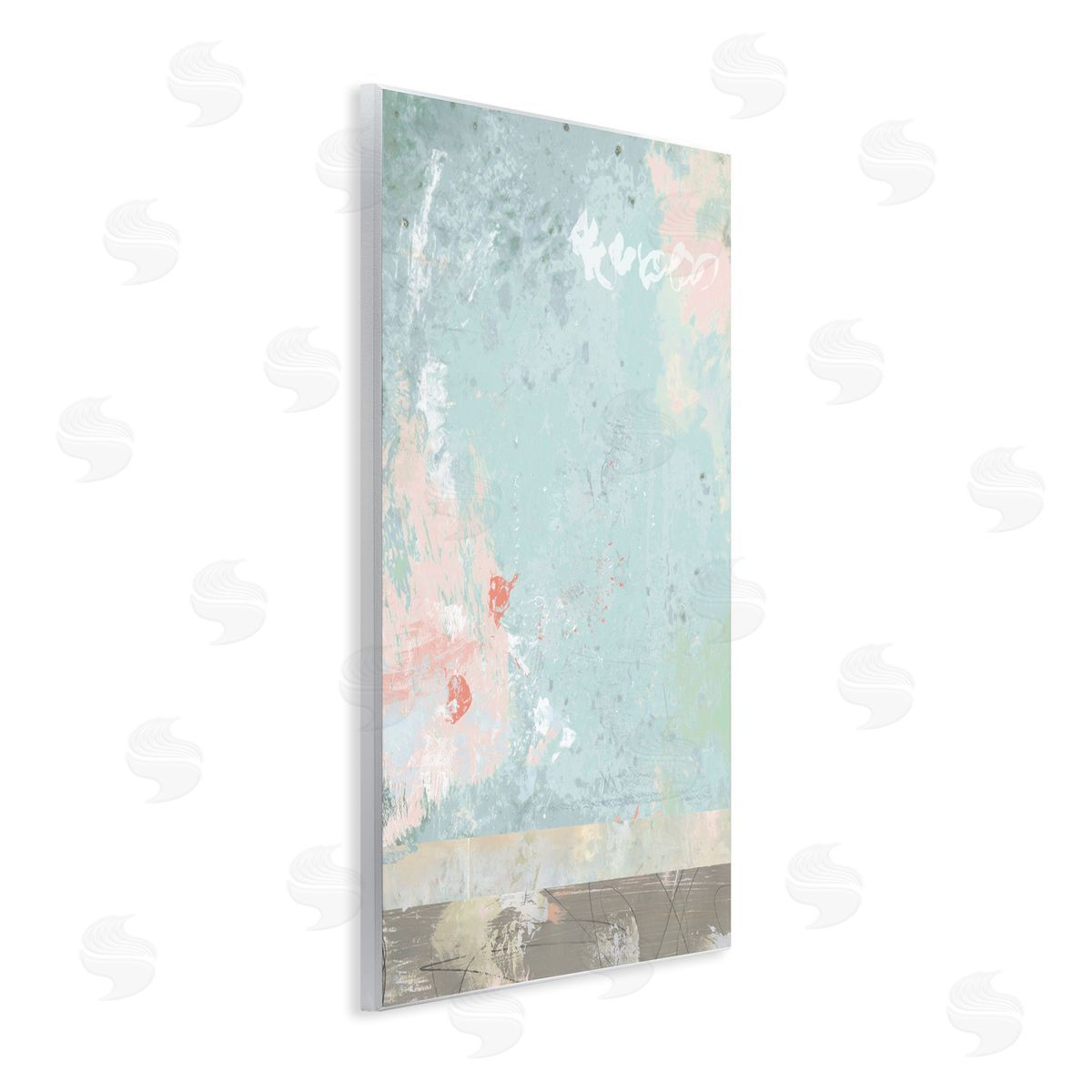 Suzanne Nicoll Disruptive Pink Paintbrush on Abstract Blue Design