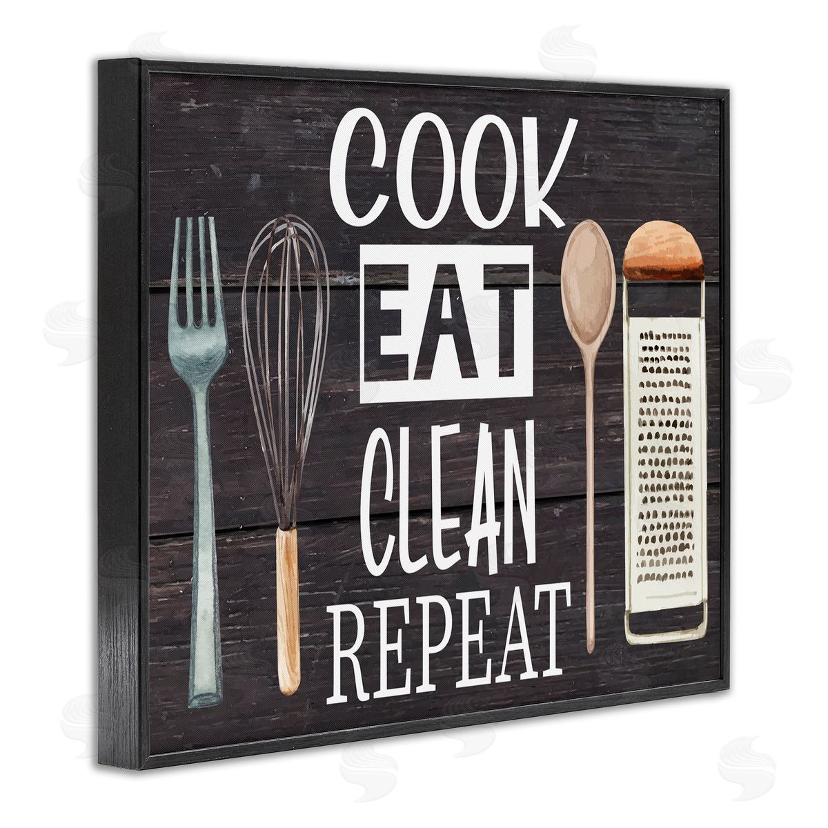 Nicole DeCamp Cook Eat Clean Humorous Quote Rustic Kitchenware
