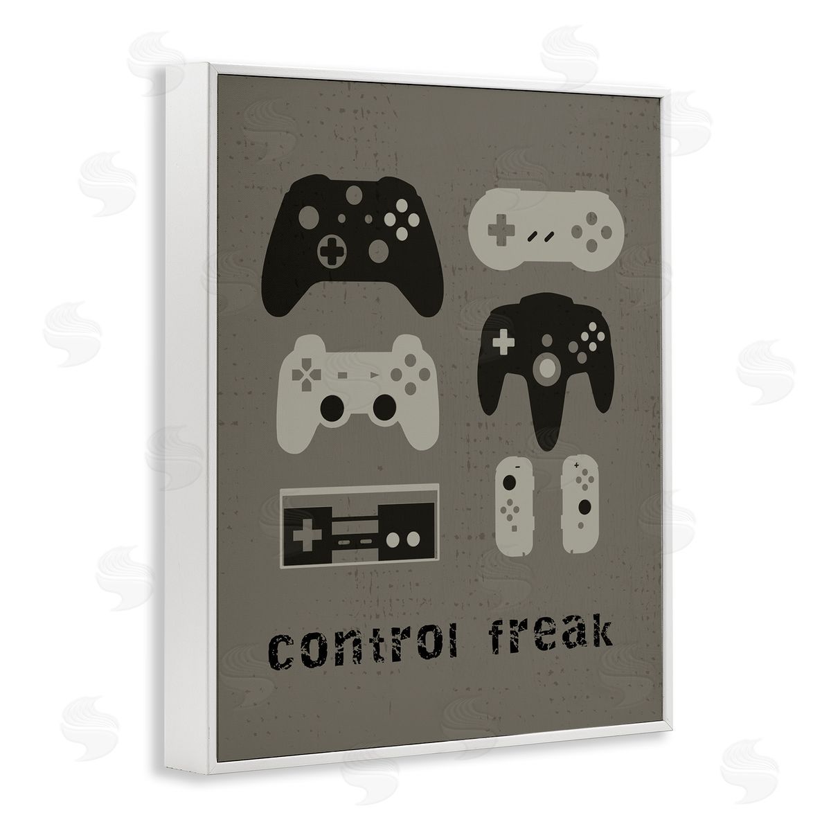 Stupell Studio Control fr_sideeak Distressed Pattern Black Grey Controllers