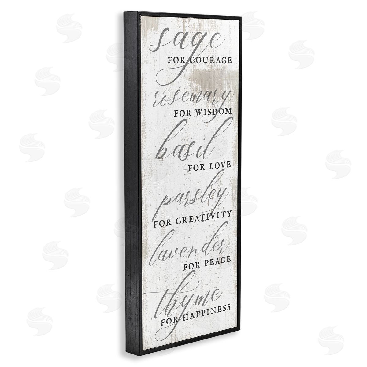 Sage Basil Thyme Sentimental Phrases Black Frame Print Wall Art, Home Decor by Stupell Studio