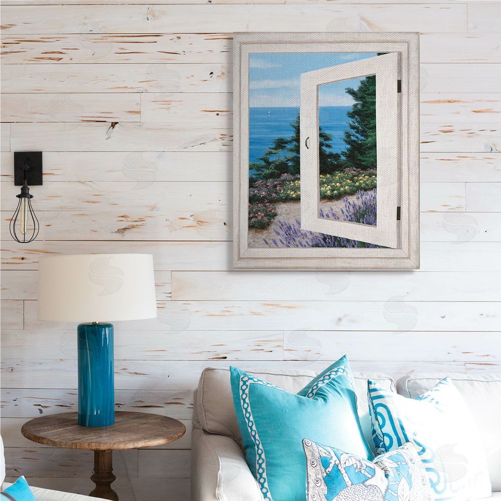 Diane Romanello Coastal View fr_sideom Window Distant Boats on Ocean