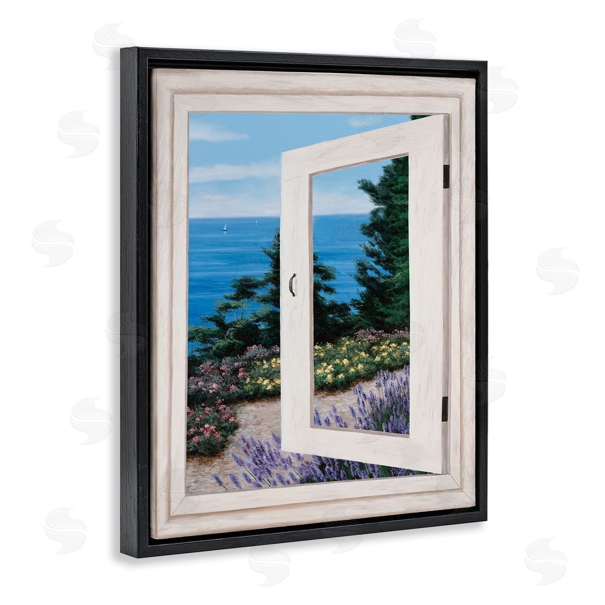 Diane Romanello Coastal View fr_sideom Window Distant Boats on Ocean