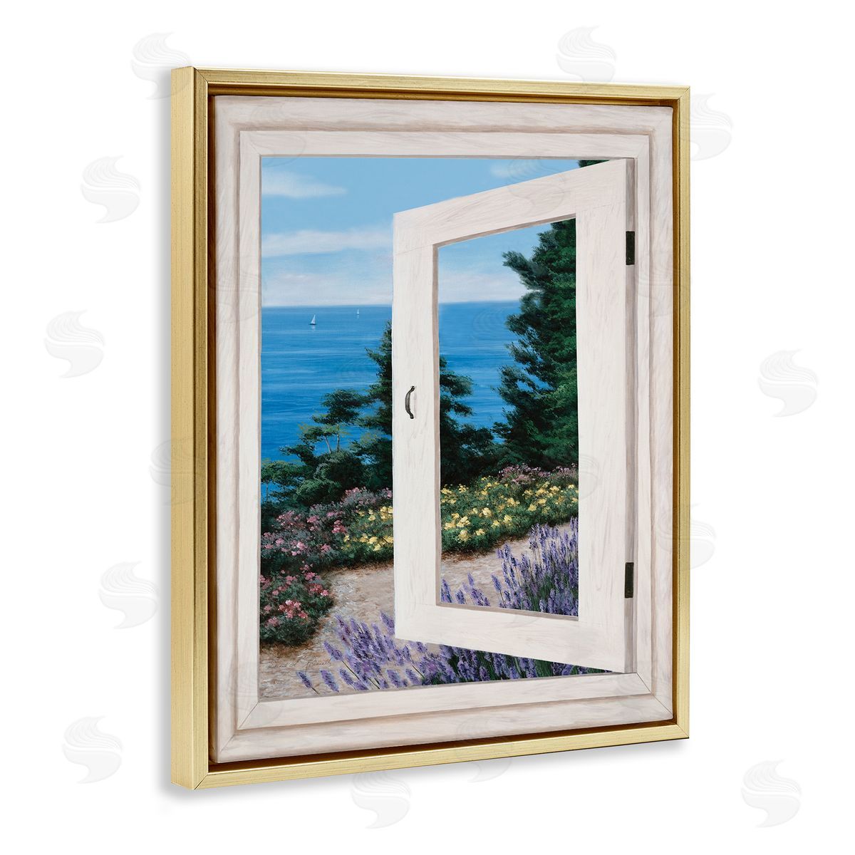 Diane Romanello Coastal View fr_sideom Window Distant Boats on Ocean