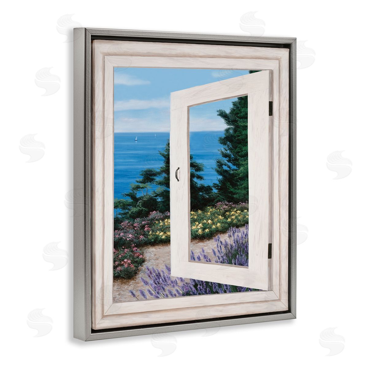 Diane Romanello Coastal View fr_sideom Window Distant Boats on Ocean