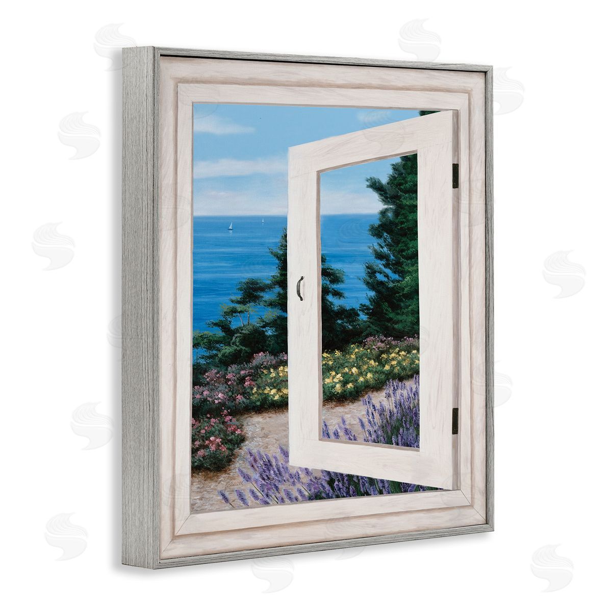 Diane Romanello Coastal View fr_sideom Window Distant Boats on Ocean