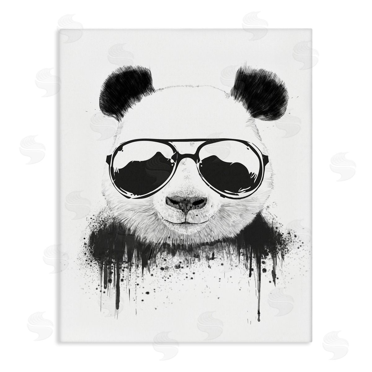 Balazs Solti Cool Panda Sunglasses Black And White Paint Drip