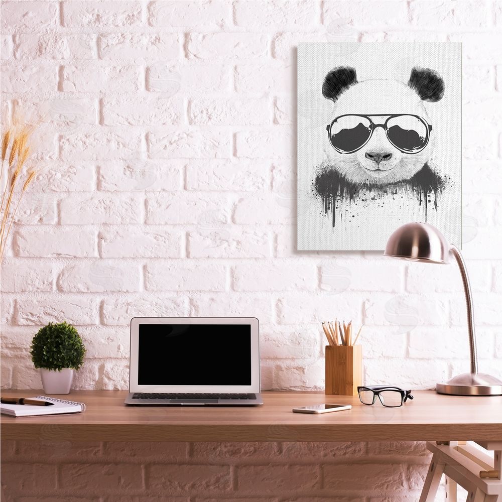 Balazs Solti Cool Panda Sunglasses Black And White Paint Drip