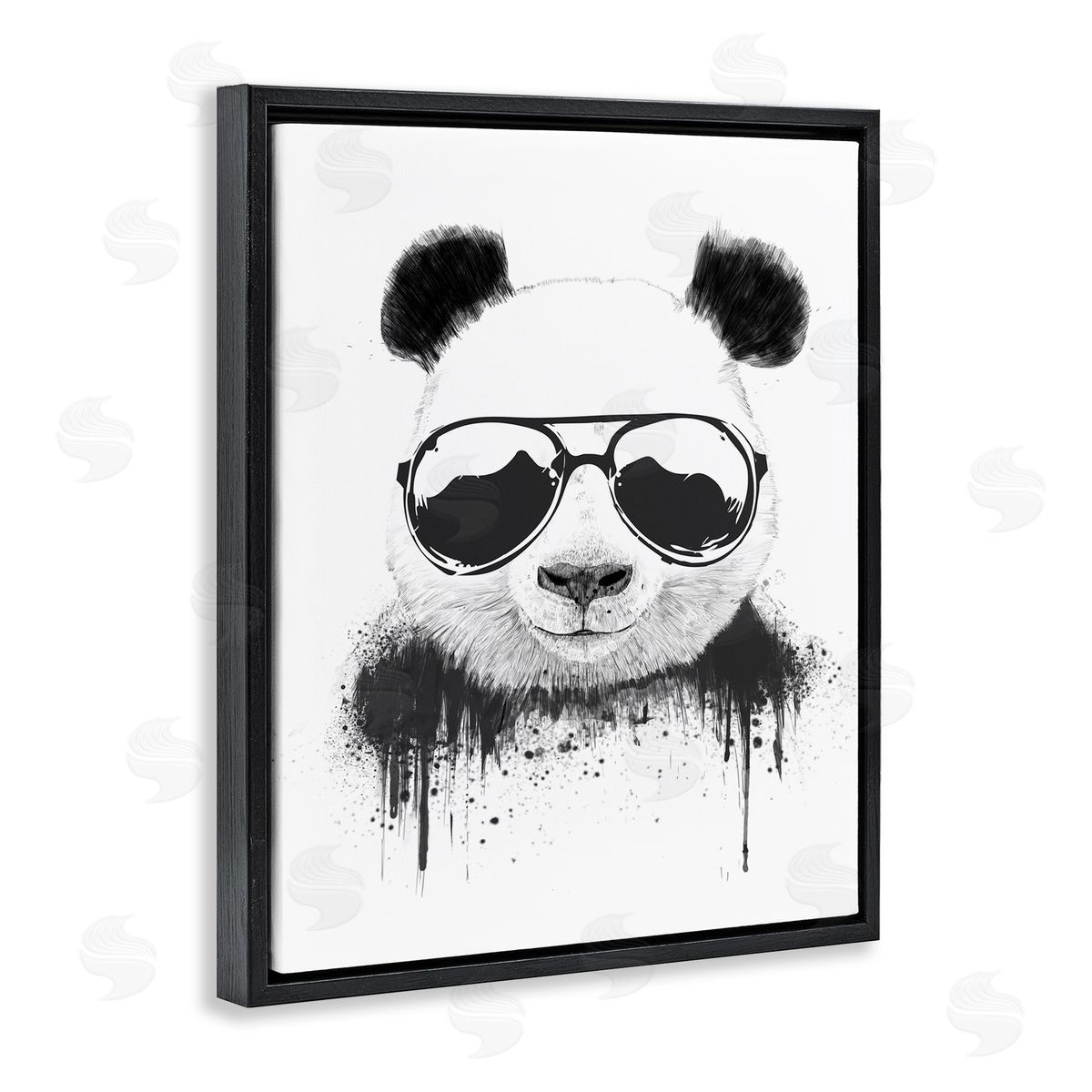 Balazs Solti Cool Panda Sunglasses Black And White Paint Drip
