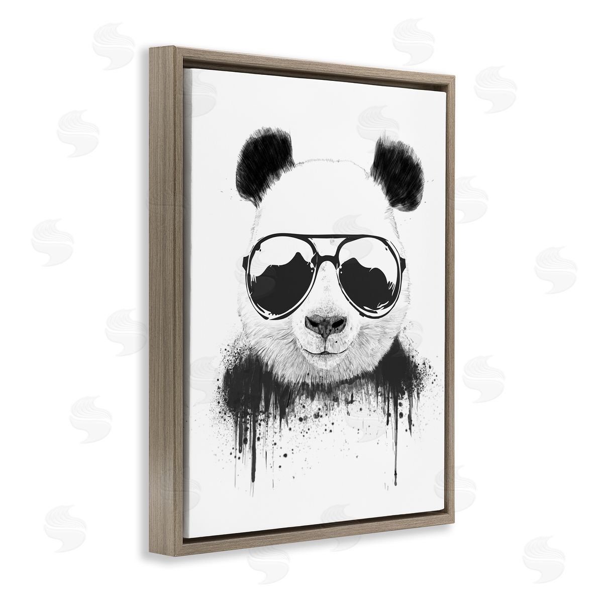 Balazs Solti Cool Panda Sunglasses Black And White Paint Drip