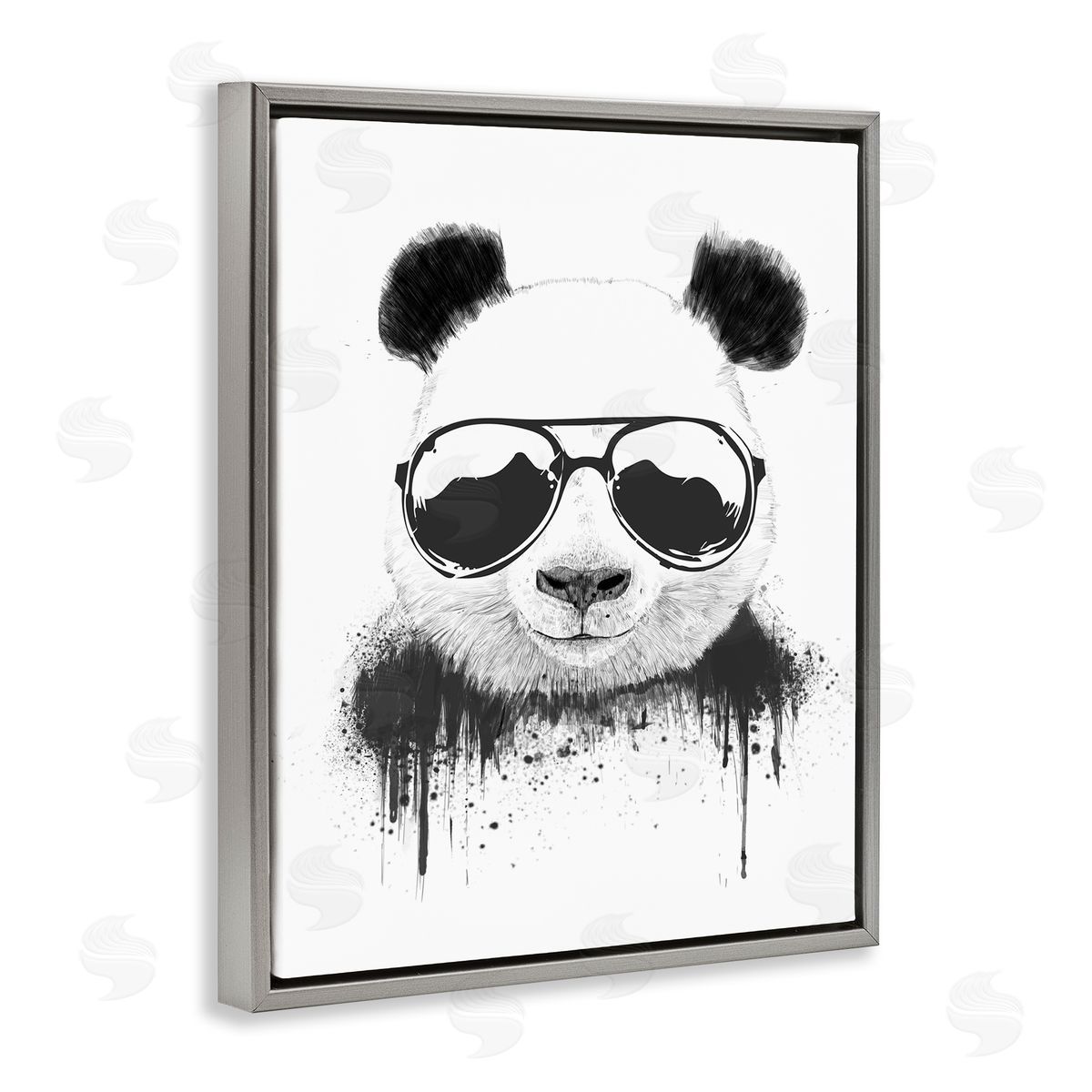 Balazs Solti Cool Panda Sunglasses Black And White Paint Drip
