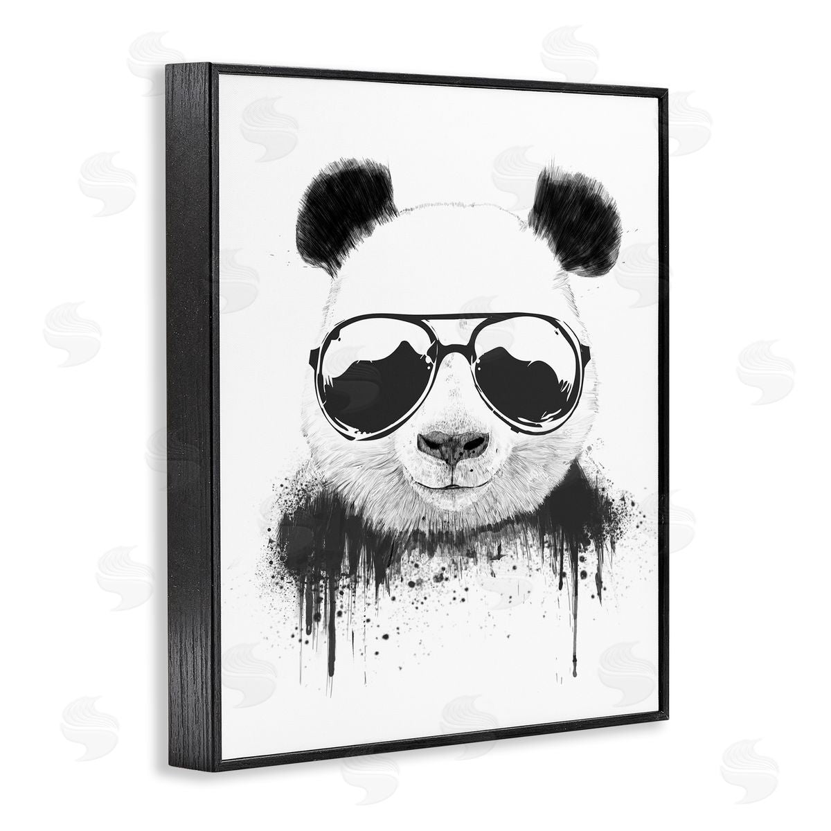 Balazs Solti Cool Panda Sunglasses Black And White Paint Drip
