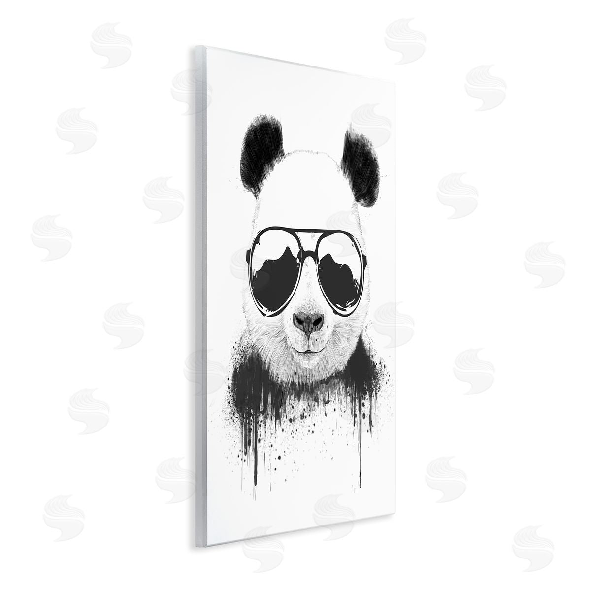 Balazs Solti Cool Panda Sunglasses Black And White Paint Drip