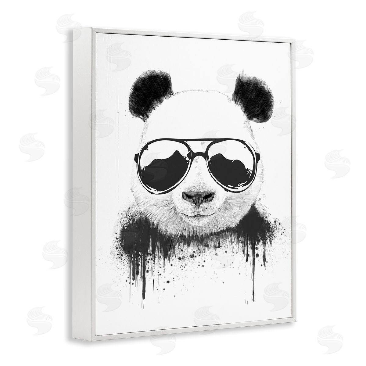Balazs Solti Cool Panda Sunglasses Black And White Paint Drip