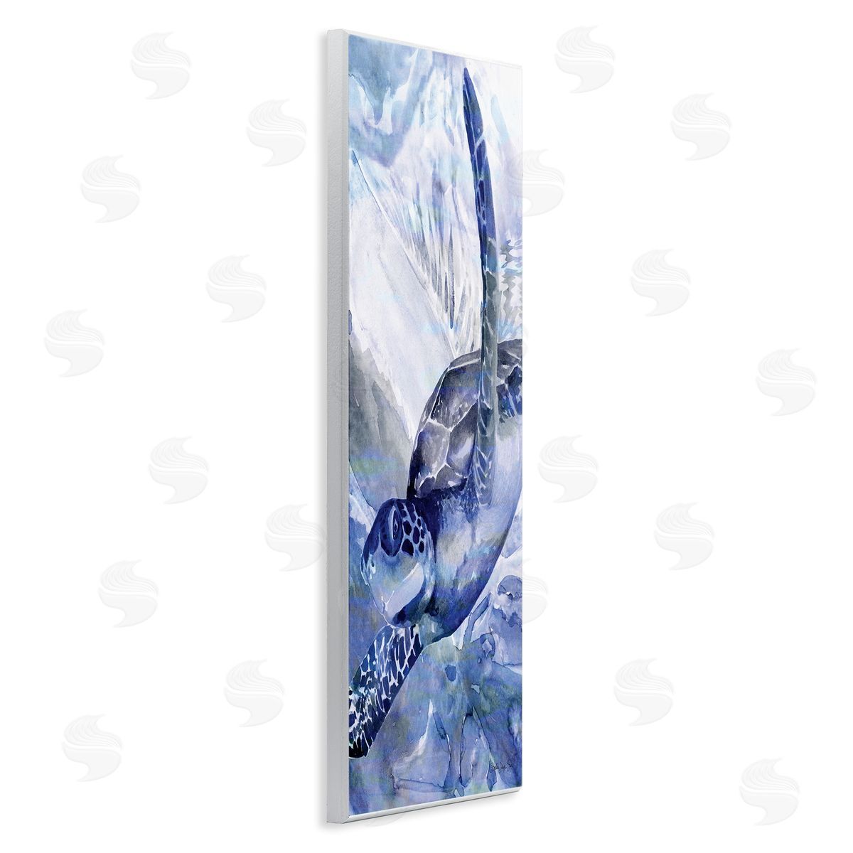 Sea Turtle Swimming In Ocean Wood Plaque Wall Art, Home Decor by Stellar Design Studio