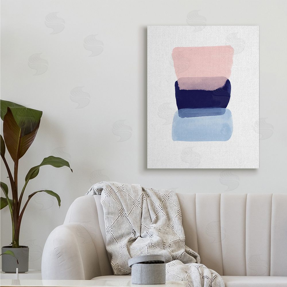 Seven Trees Design Layered Squares Abstract Sides Blue Pink