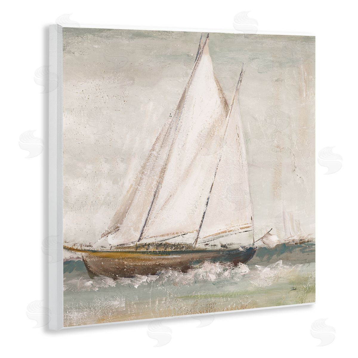 Traditional Sailboat at Sea Wood Plaque Wall Art, Home Decor by Patricia Pinto