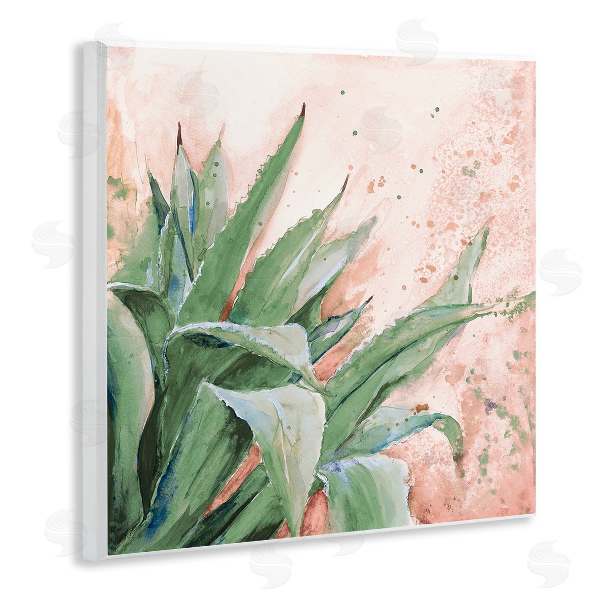 Green Succulent Plant Leaves Wood Plaque Wall Art, Home Decor by Patricia Pinto
