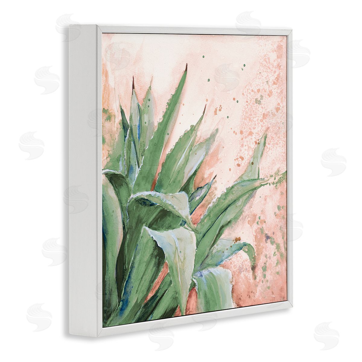 Green Succulent Plant Leaves White Frame Print Wall Art, Home Decor by Patricia Pinto