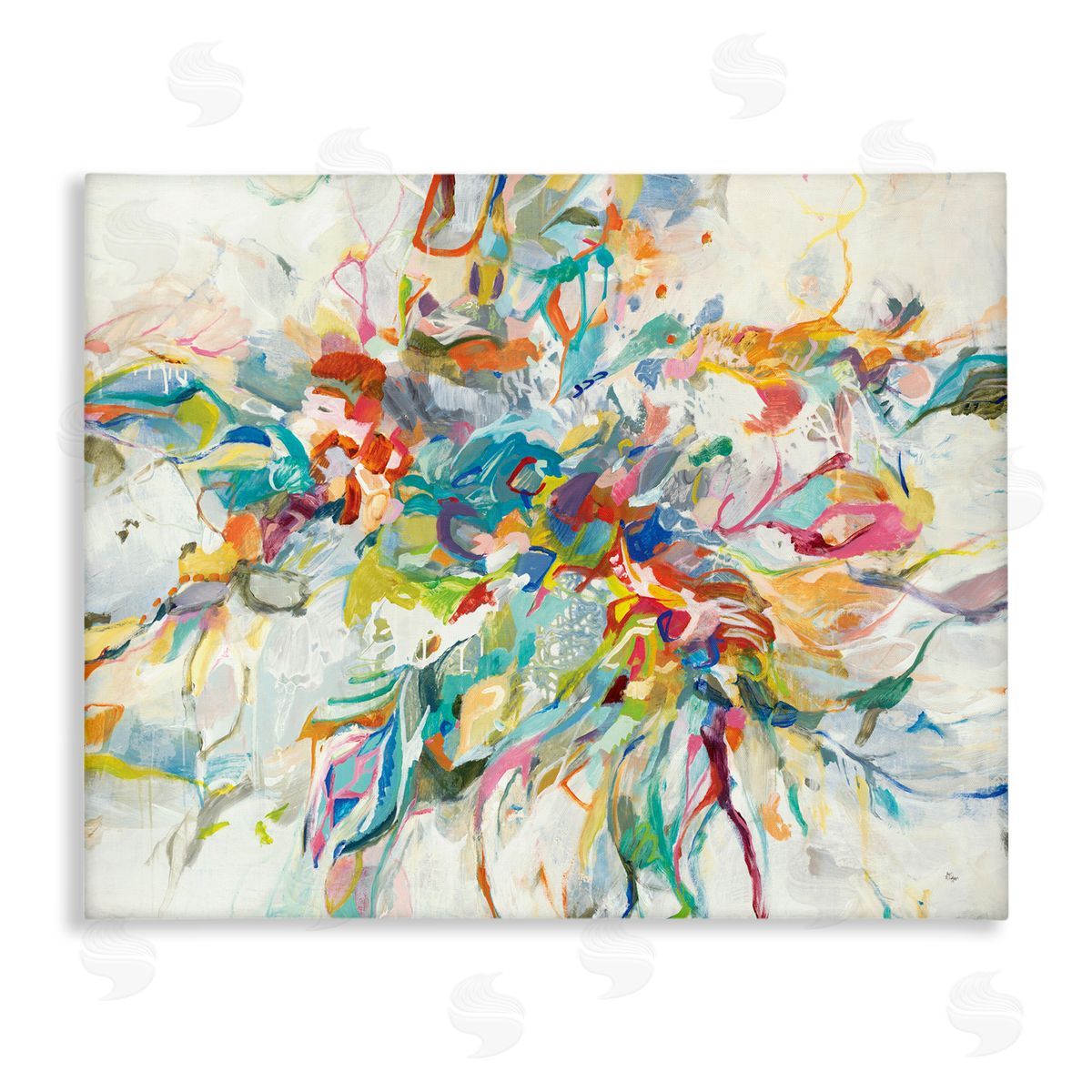 Lisa Ridgers Exciting Tropical Shapes Abstraction Blue Red Pop