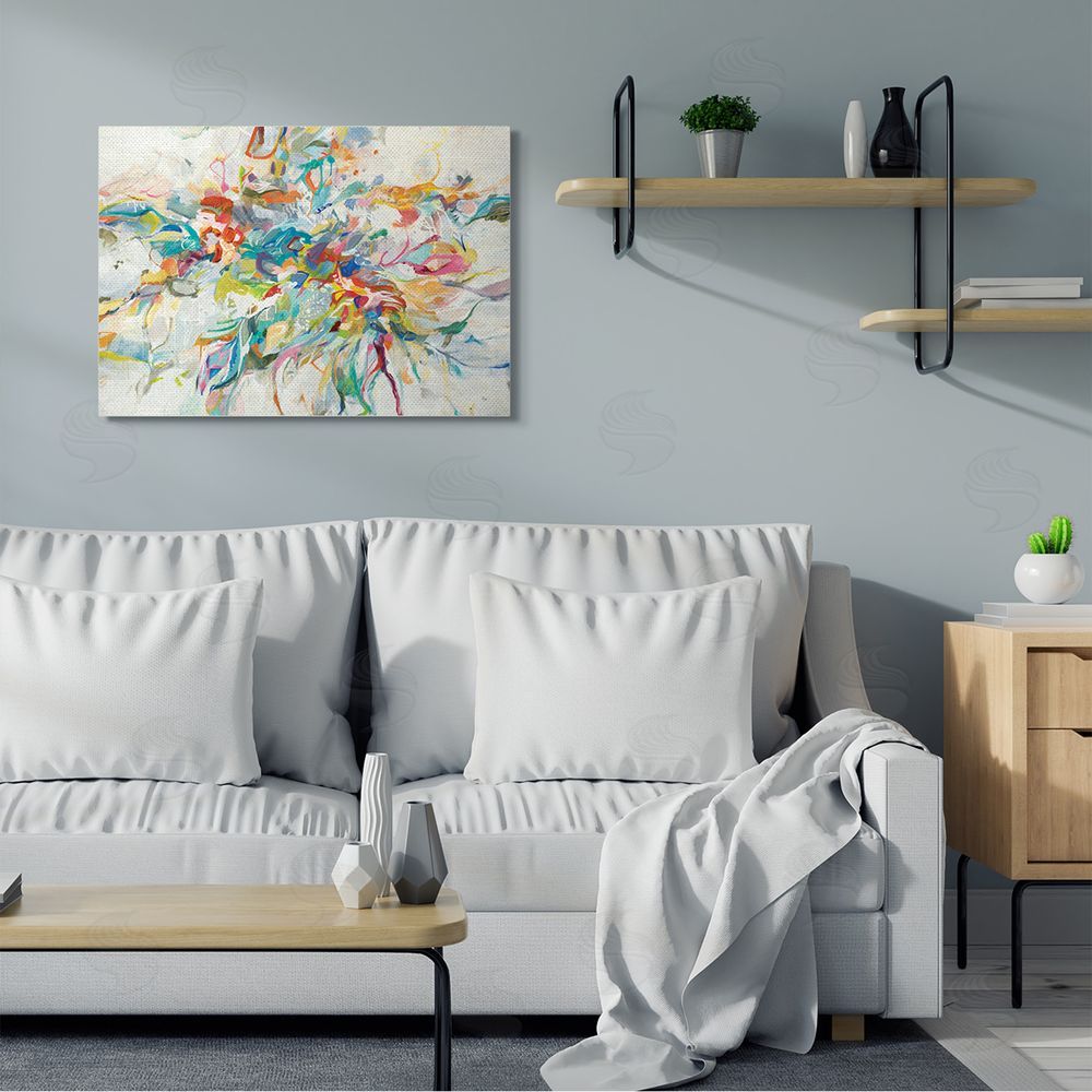 Lisa Ridgers Exciting Tropical Shapes Abstraction Blue Red Pop