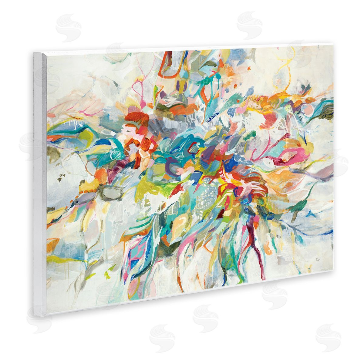 Lisa Ridgers Exciting Tropical Shapes Abstraction Blue Red Pop