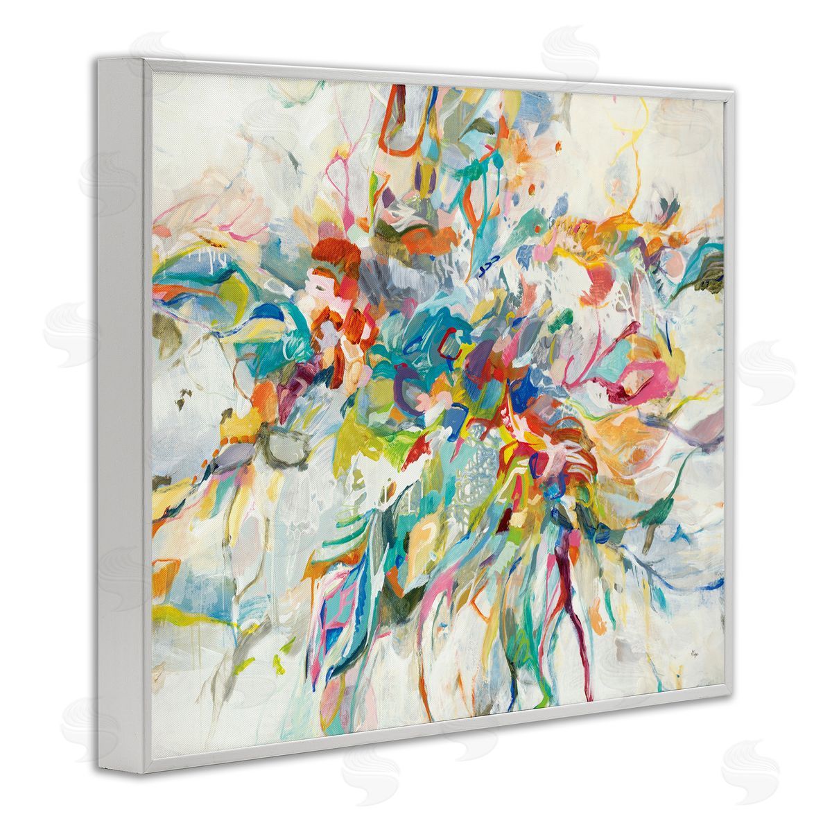 Lisa Ridgers Exciting Tropical Shapes Abstraction Blue Red Pop