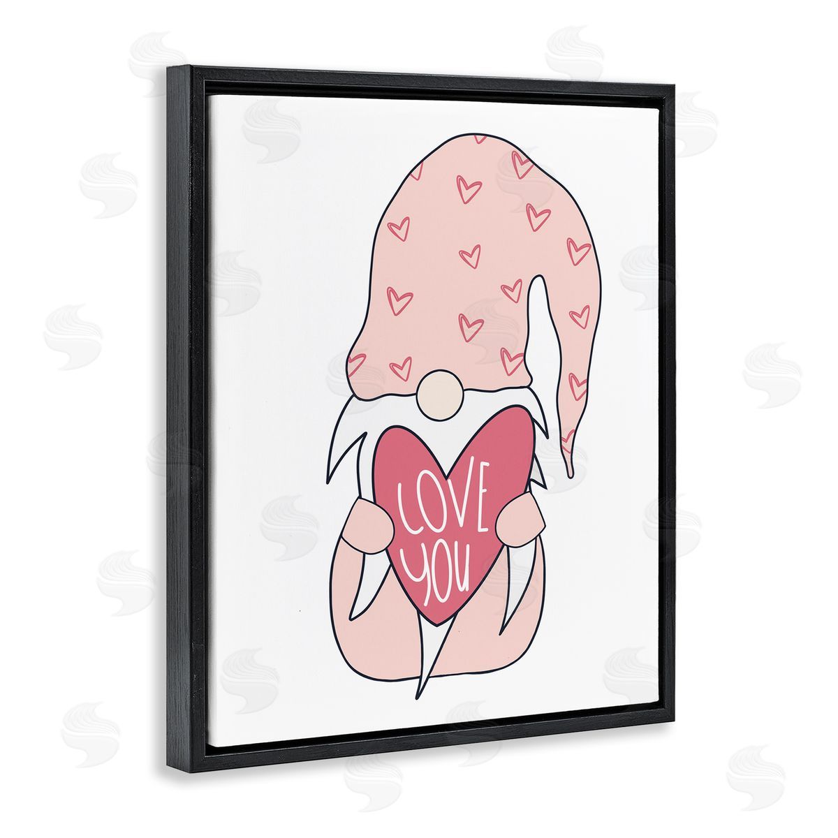 Melanie Torres Cute Pink Gnome Love You Sentiment Big Heart