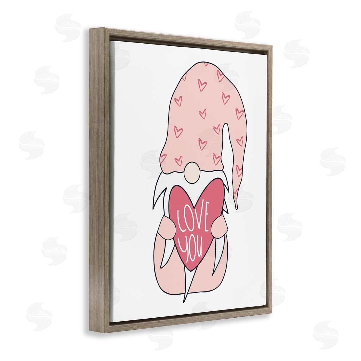 Melanie Torres Cute Pink Gnome Love You Sentiment Big Heart