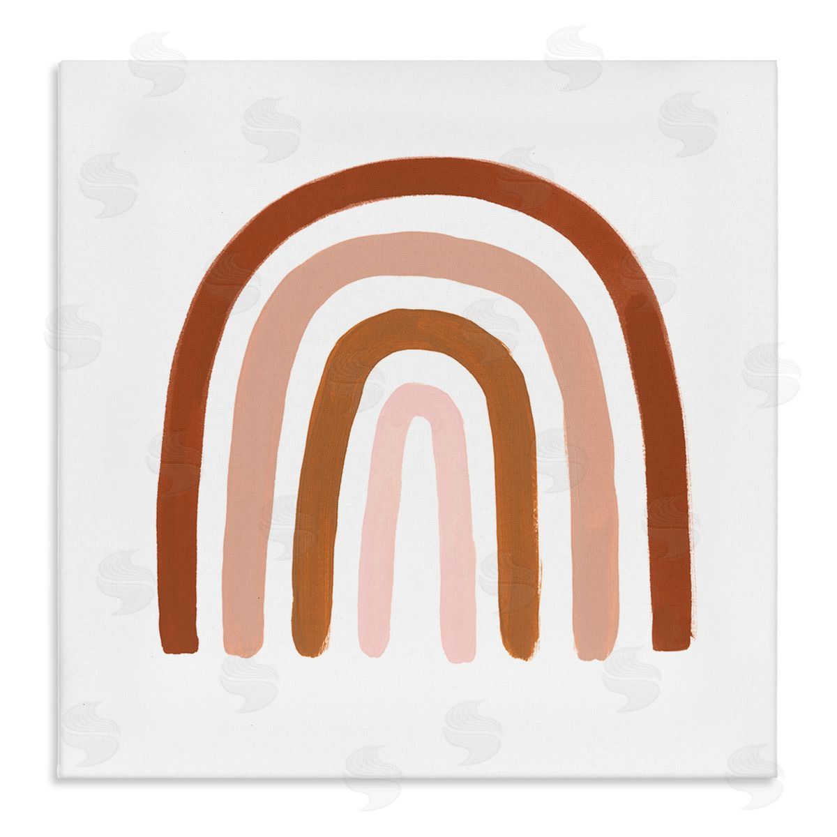 Victoria Borges Southwestern Desert Themed Rainbow Arches Pink Beige Stretched Canvas Wall Art Print