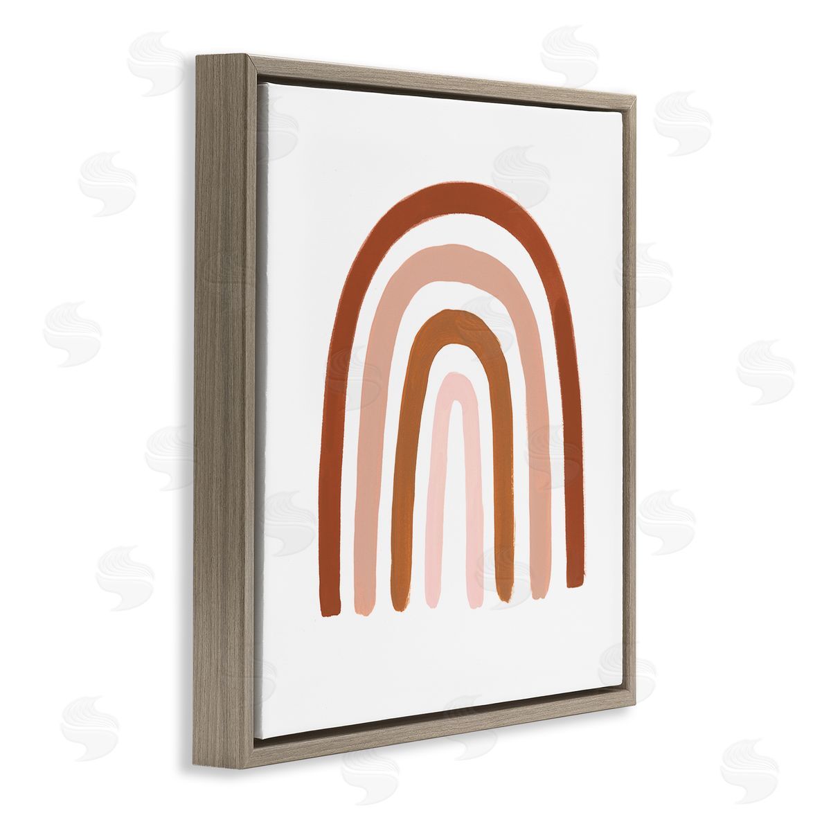 Victoria Borges Southwestern Desert Themed Rainbow Arches Pink Beige Brown Floating Frame Canvas Wall Art Print