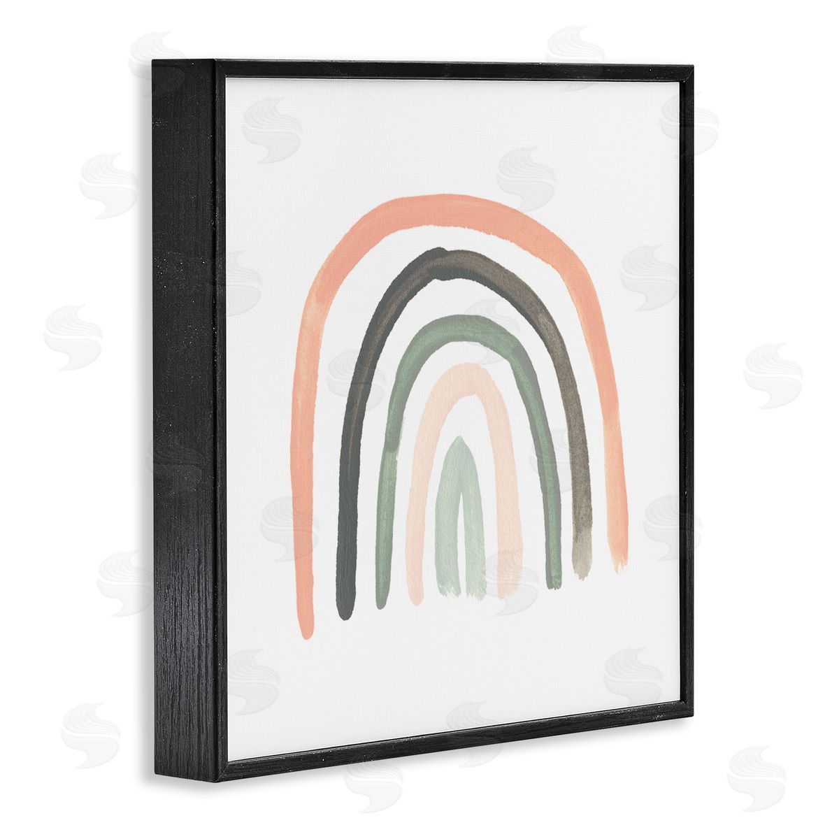 June Erica Vess Sweet Rainbow Arches Soft Green Pink Pastels Black Framed Glicee Wall Art Print