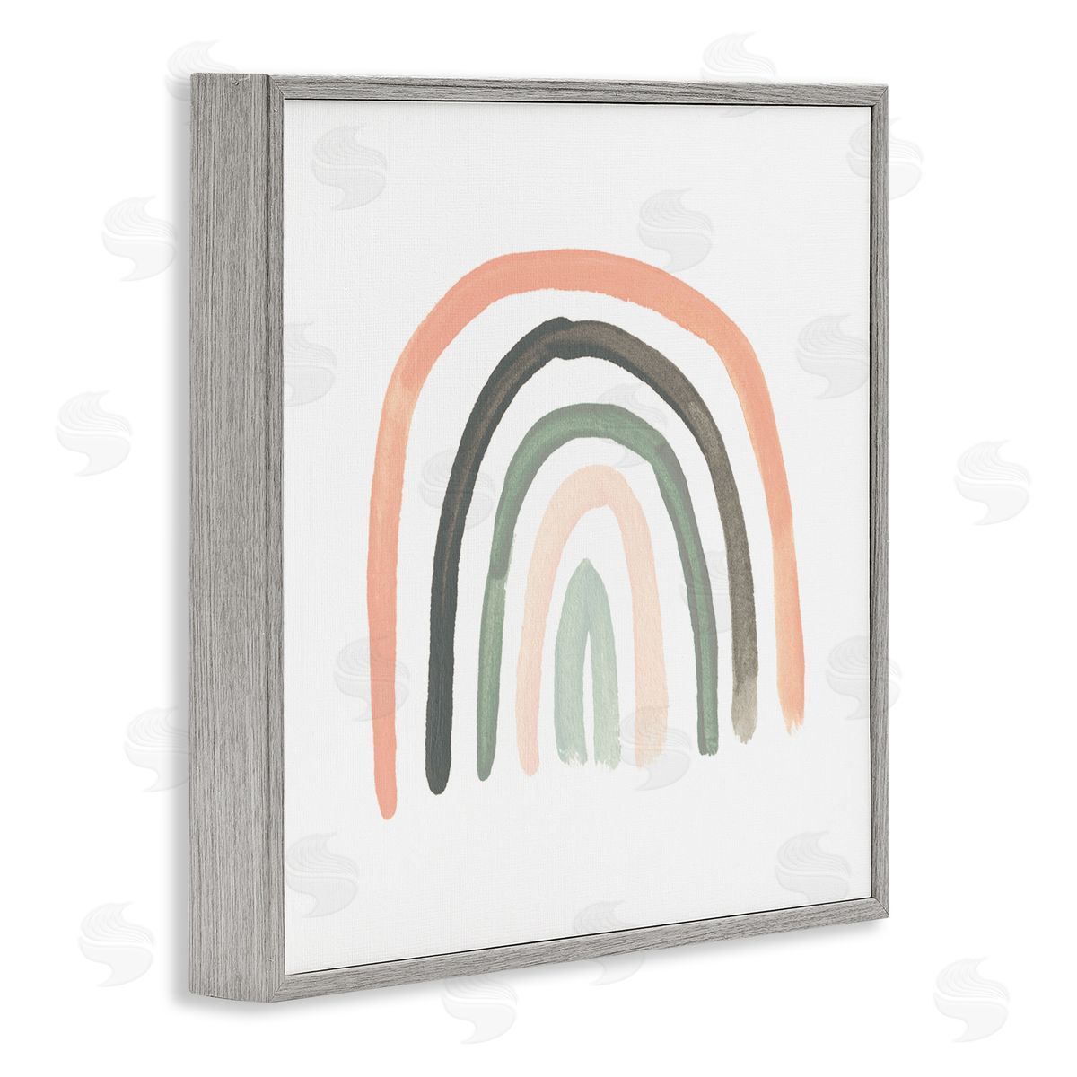 June Erica Vess Sweet Rainbow Arches Soft Green Pink Pastels Gray Framed Glicee Wall Art Print