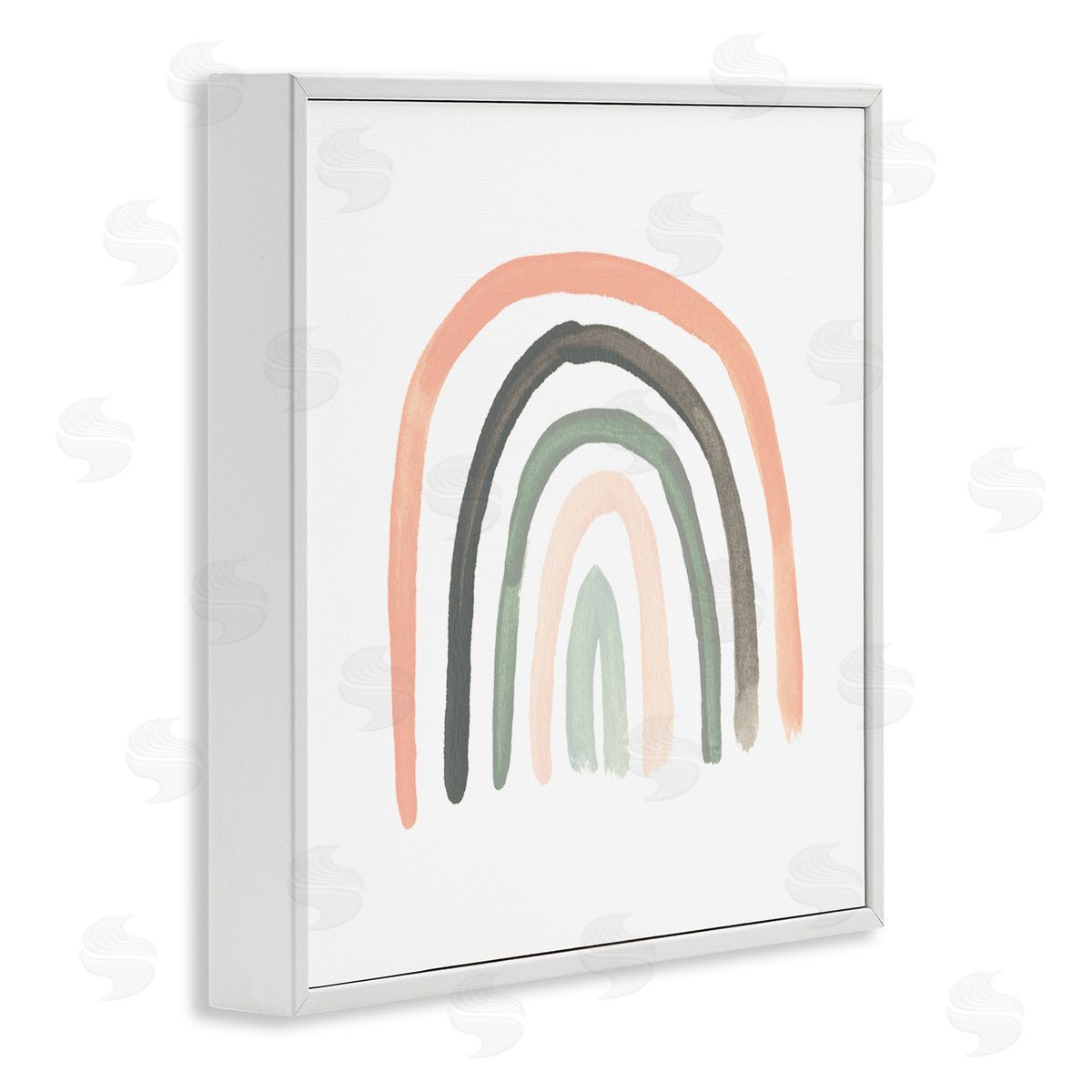 June Erica Vess Sweet Rainbow Arches Soft Green Pink Pastels White Framed Glicee Wall Art Print
